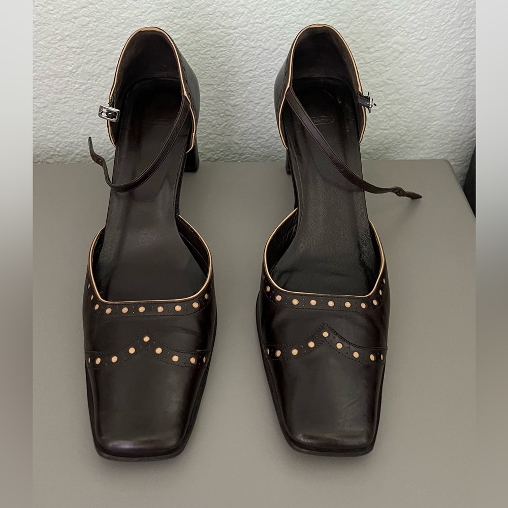 Vintage Coach Brown Mary Jane Heels